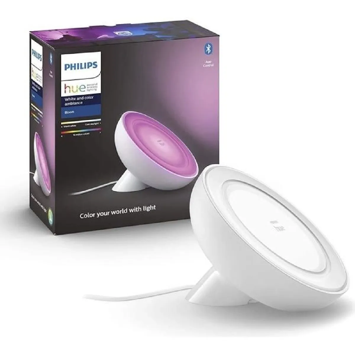 Philips Hue Lampe à poser connectée Hue Bloom Gen4 - Blanc Philips Hue Lampe à poser connectée Hue Bloom Gen4 - Blanc