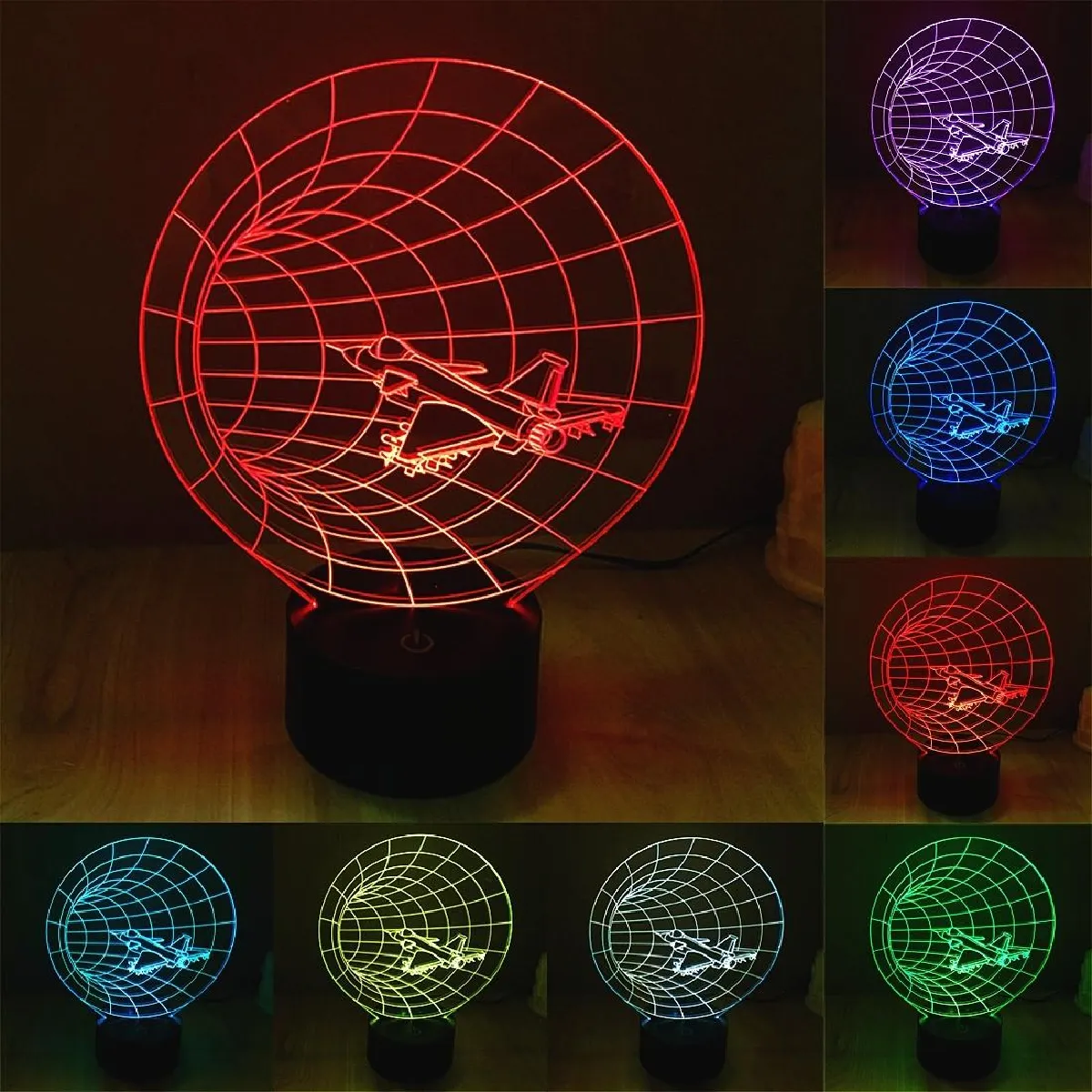 Yonis Lampe 3D Avion Mur du Son - 0,5 W