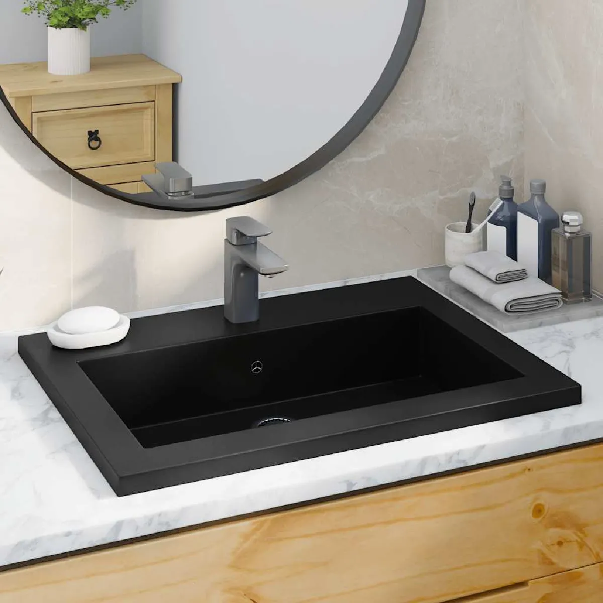 Vidaxl Lavabo en Granit 600x450x120 mm