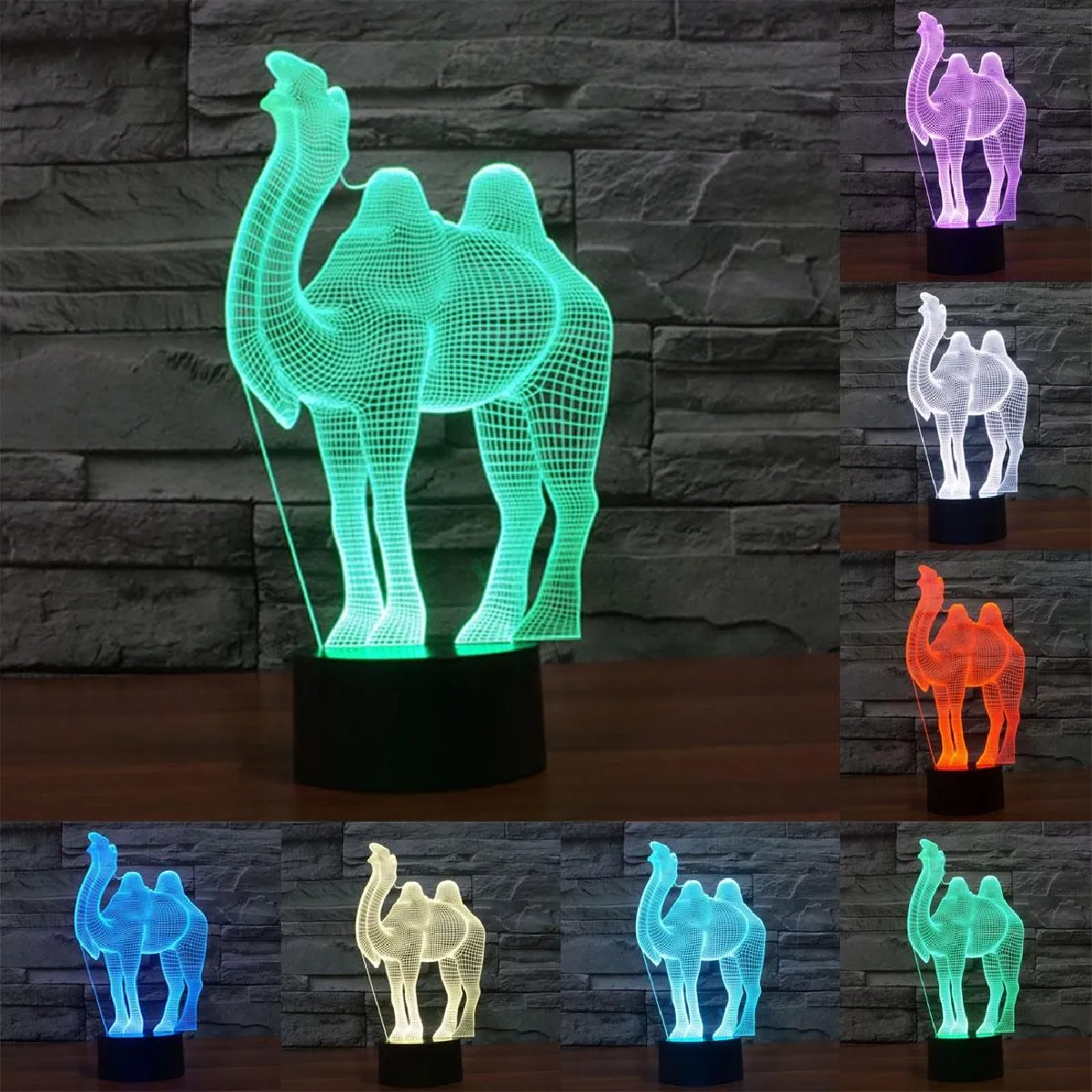 Yonis Lampe décorative 3D Chameau - 0,5 W