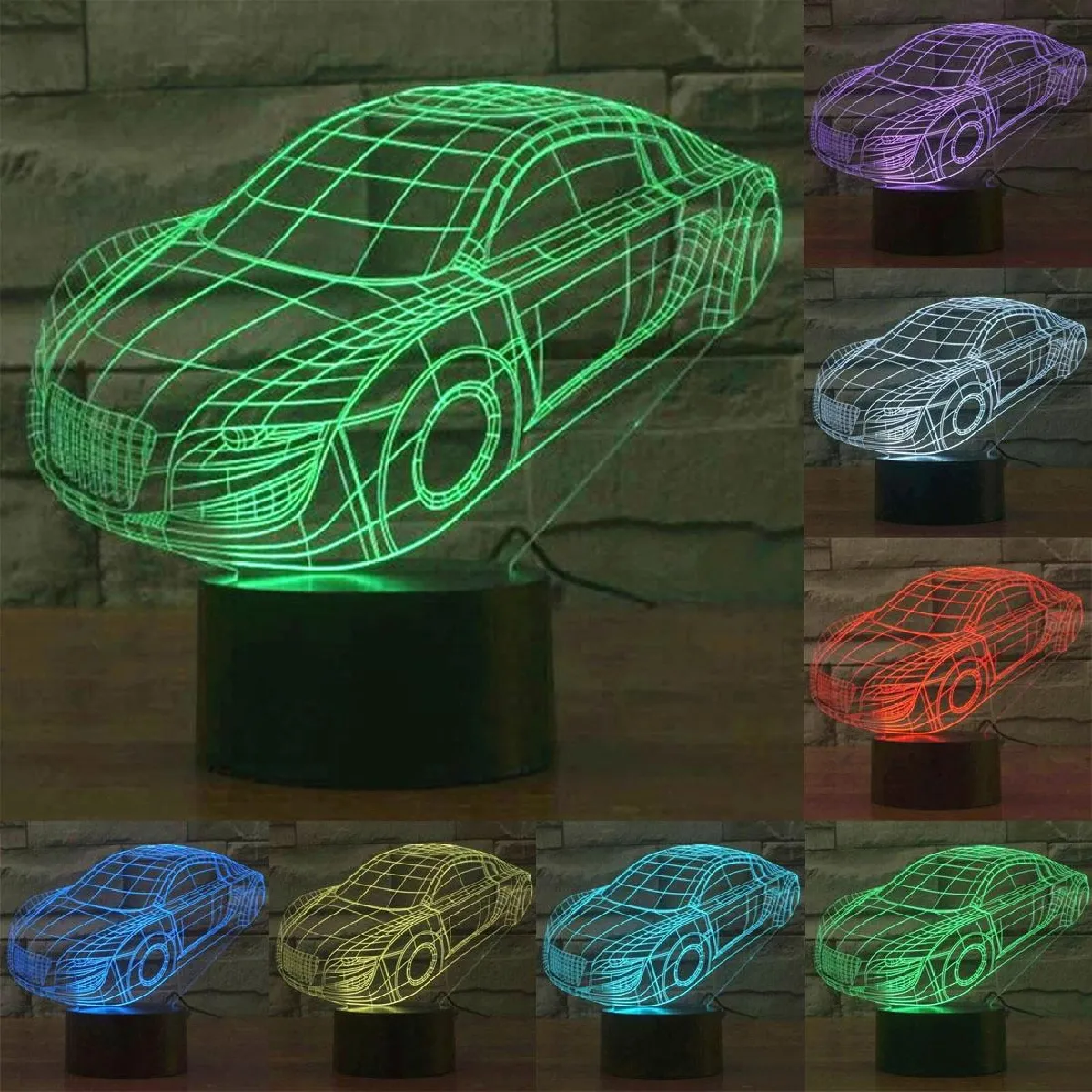 Yonis Lampe 3D voiture de sport - 0,5 W