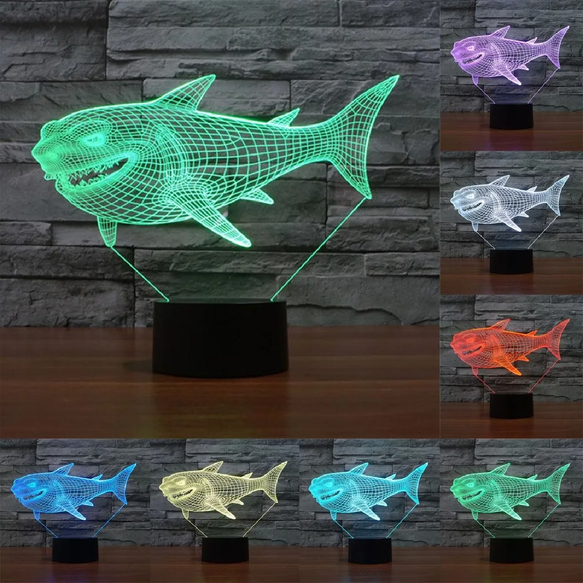 Yonis Lampe décorative 3D requin - 0,5 W