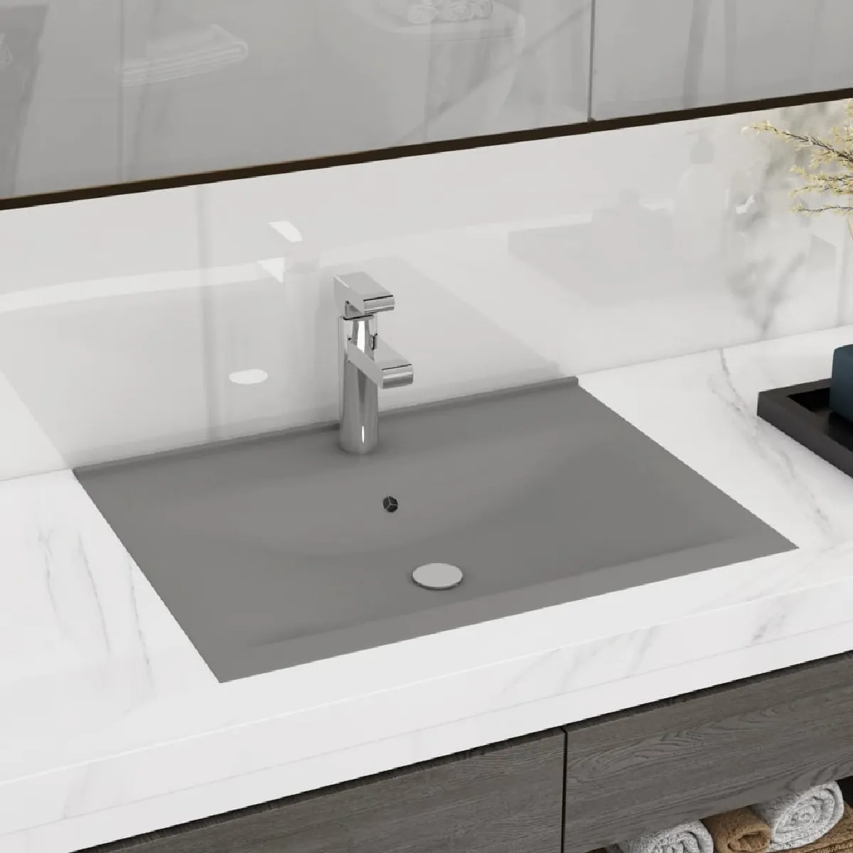 vidaXL Lavabo Avec Trou de Robinet - vue 3