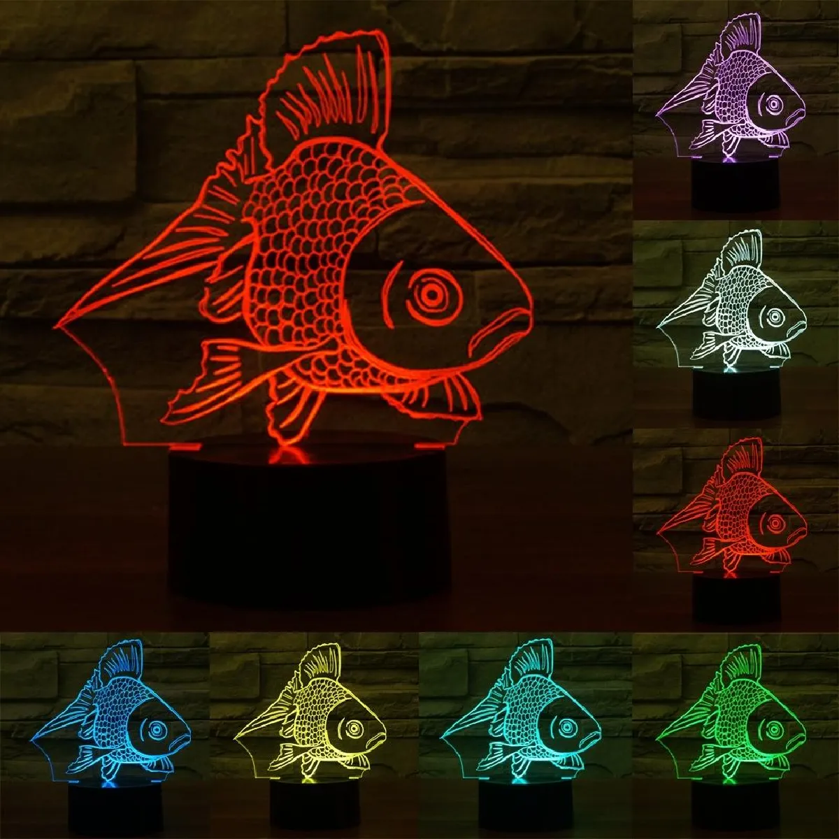 Yonis Lampe 3D poisson LED - 0,5 W