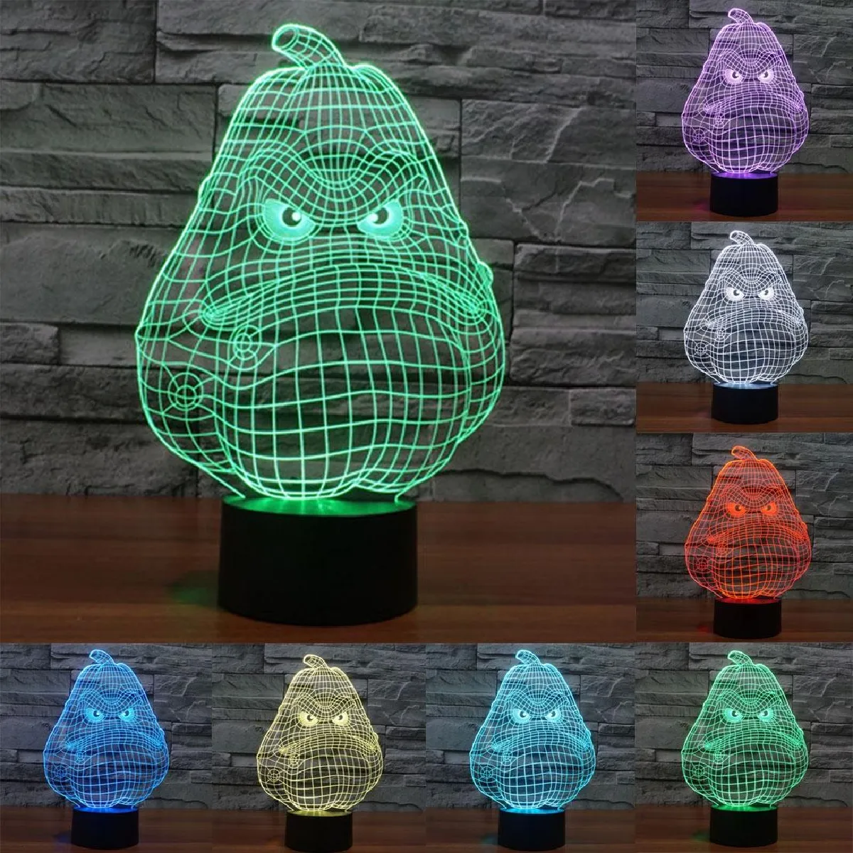 Yonis Lampe 3D Poire fâchée