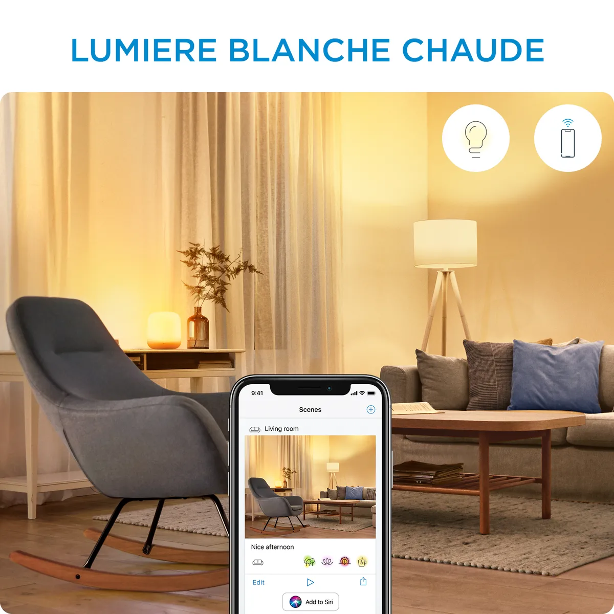 Ampoule Wi-Fi intelligente WIZ A60 couleurs RGBW E27 - Image 4