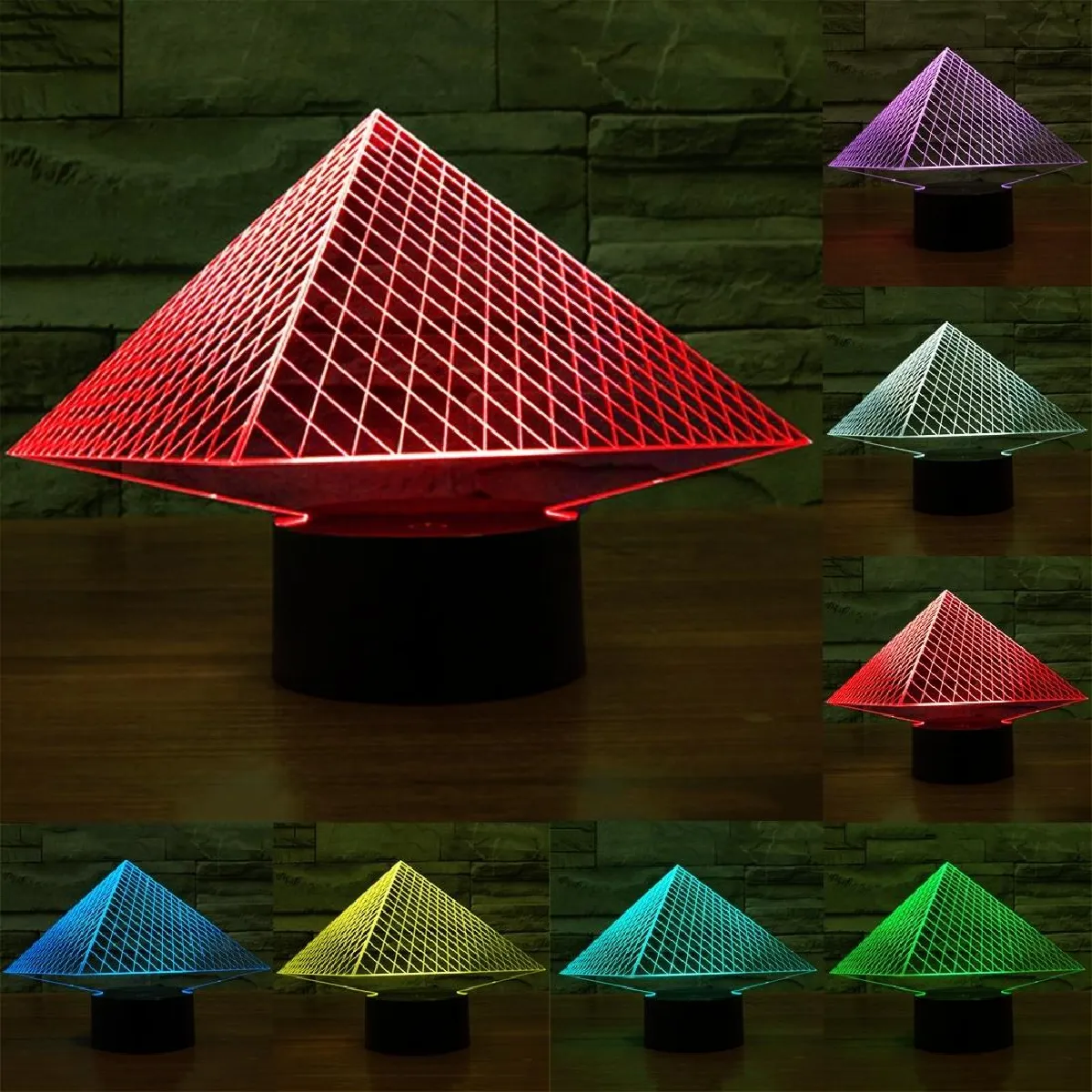 Yonis Lampe 3D à poser - Noir