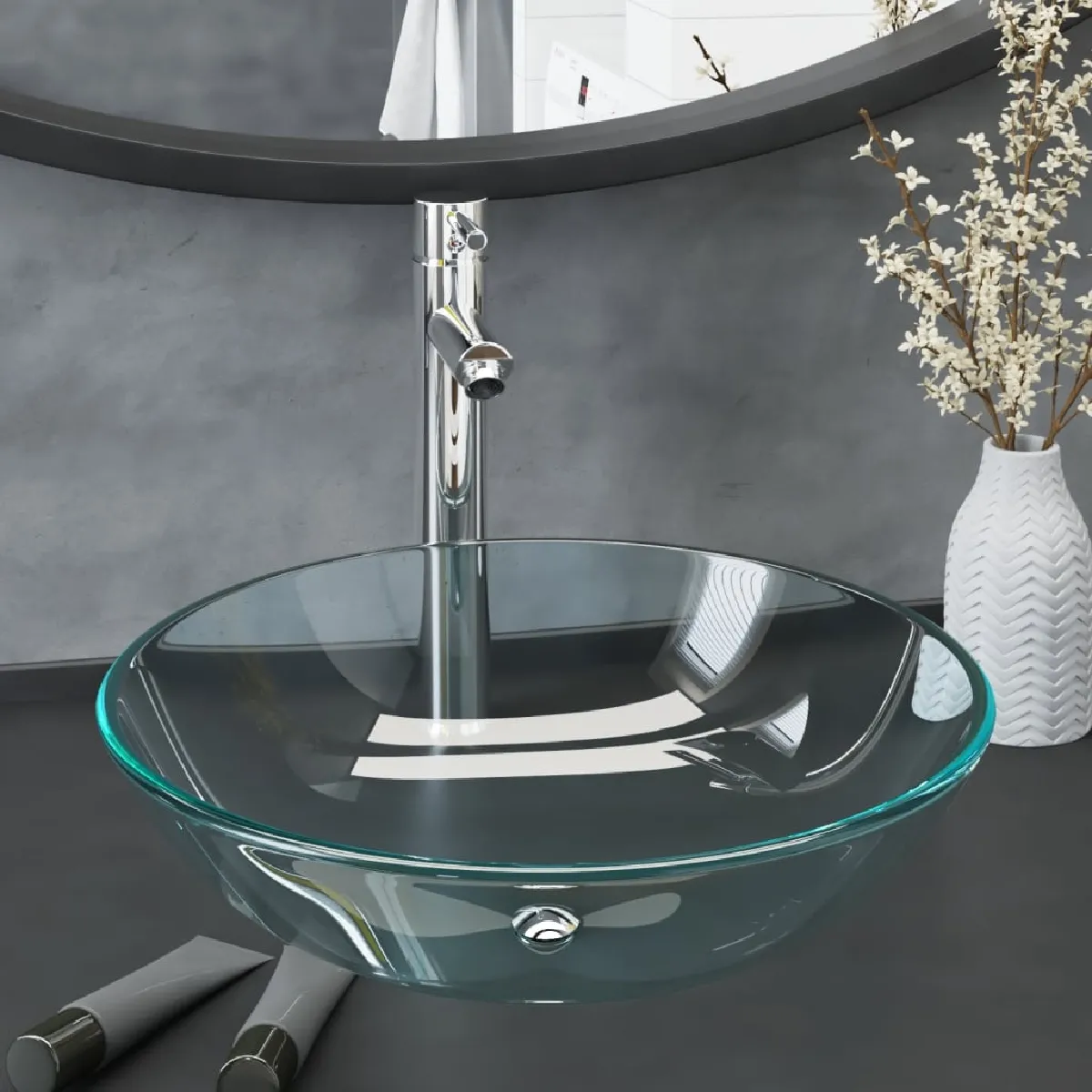 vidaXL Lavabo vasque - Transparent