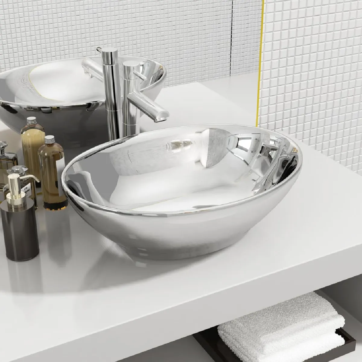 vidaXL Lavabo ovale - vue 5