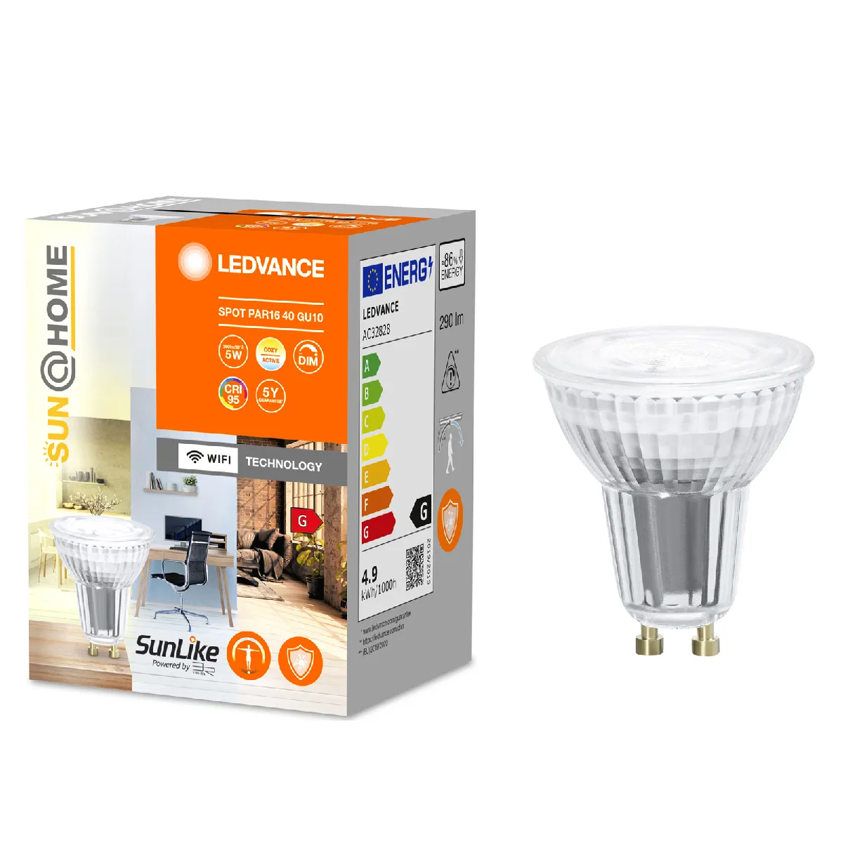 Ledvance Ampoule Connectée Smart+Sun@Home Spot 50W Gu10 - Variation De Blancs