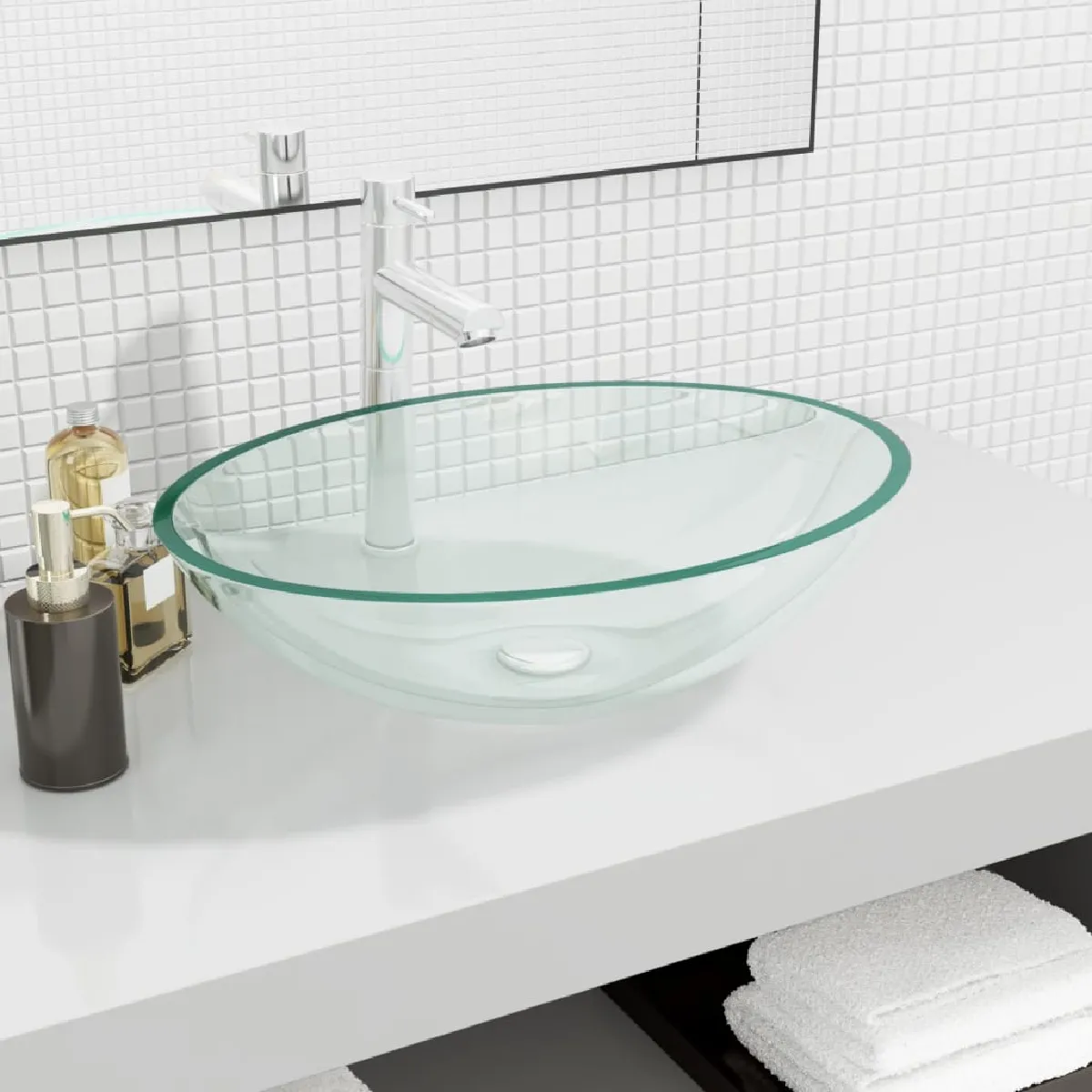 vidaXL Lavabo verre - vue 3