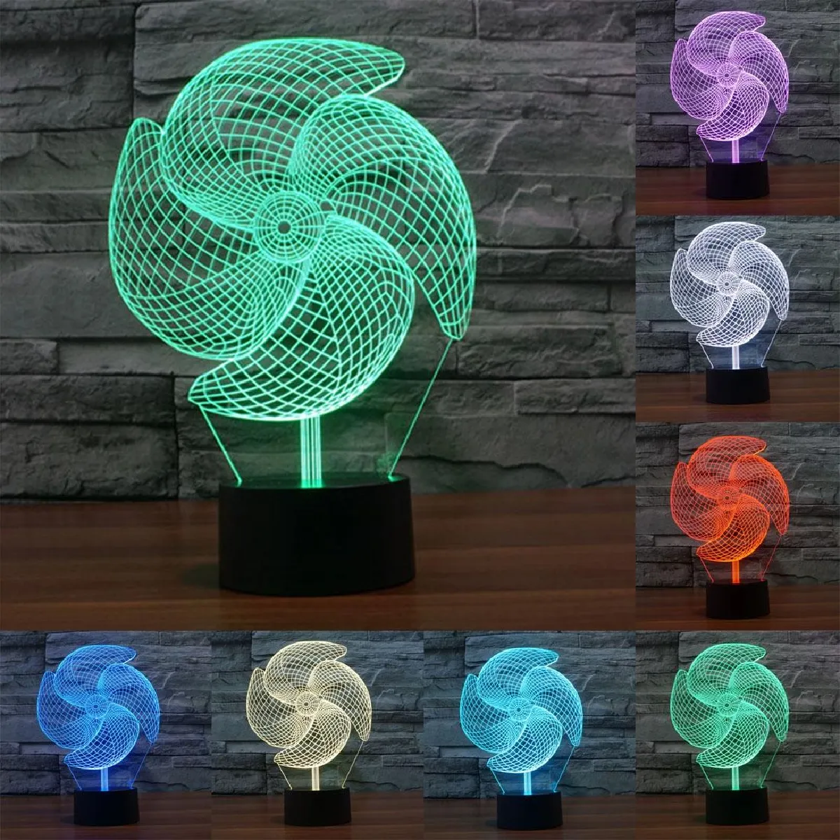 Yonis Lampe décorative 3D Moulin Eolienne