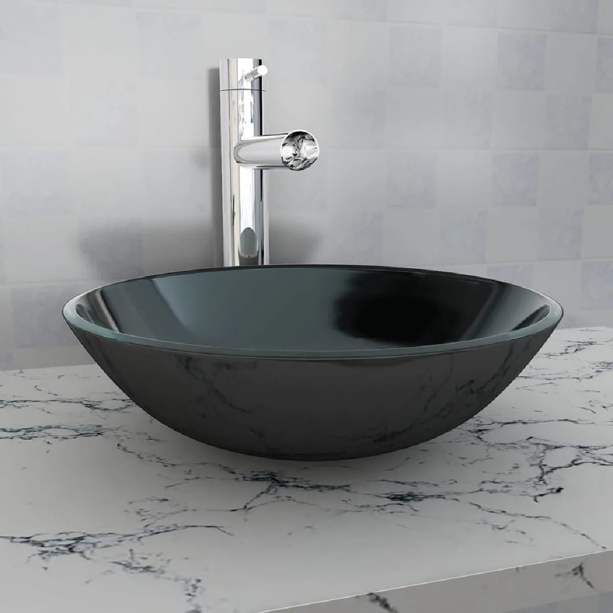 vidaXL Lavabo verre