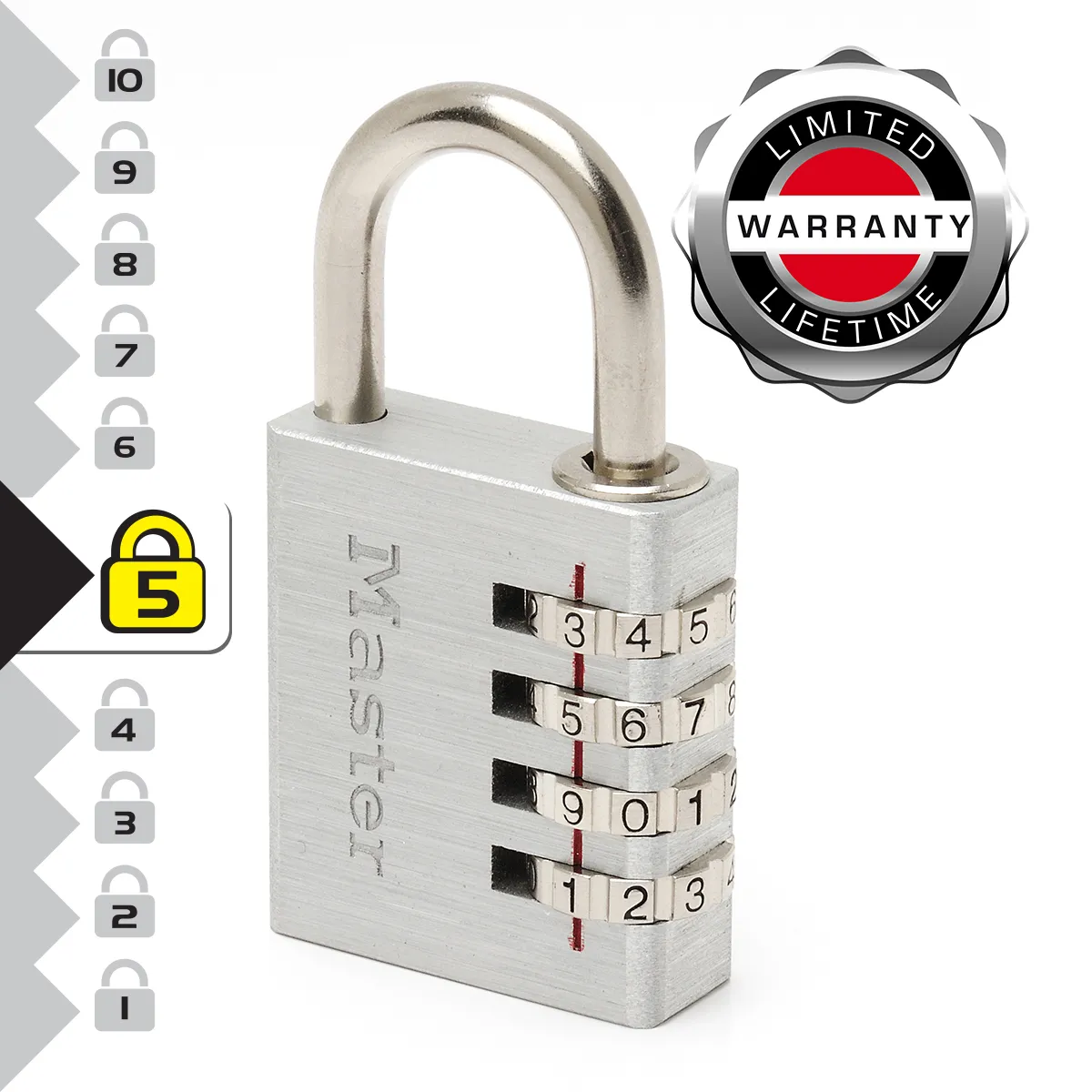 Generique Argent Master Lock Cadenas En Aluminium Métal Brossé 40 Mm - Image 3