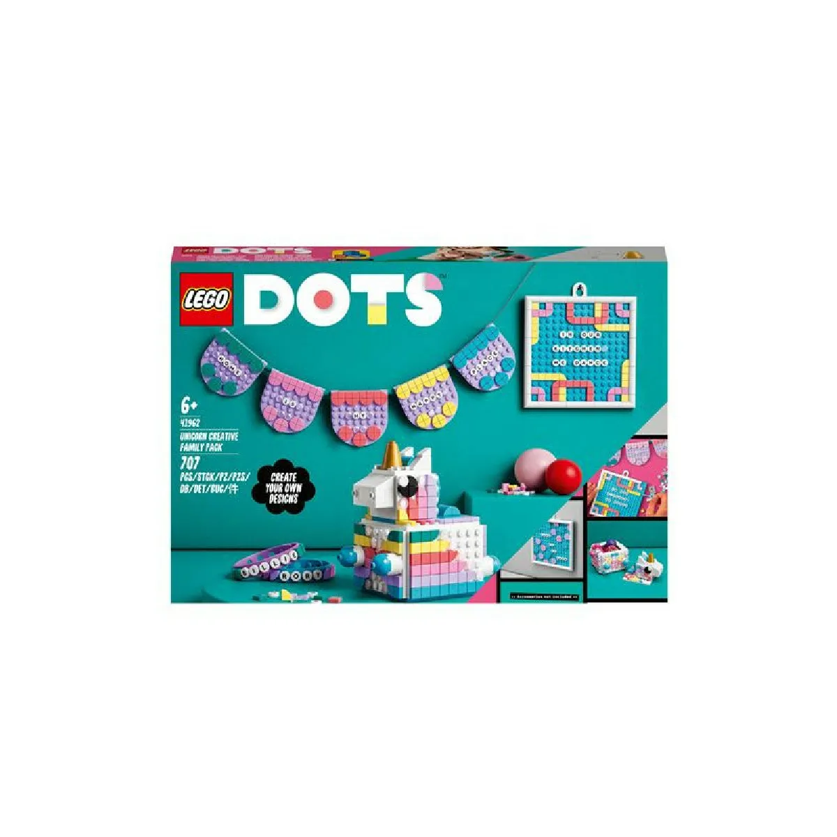 LEGO DOTS 41962 Kit créatif familial Licorne