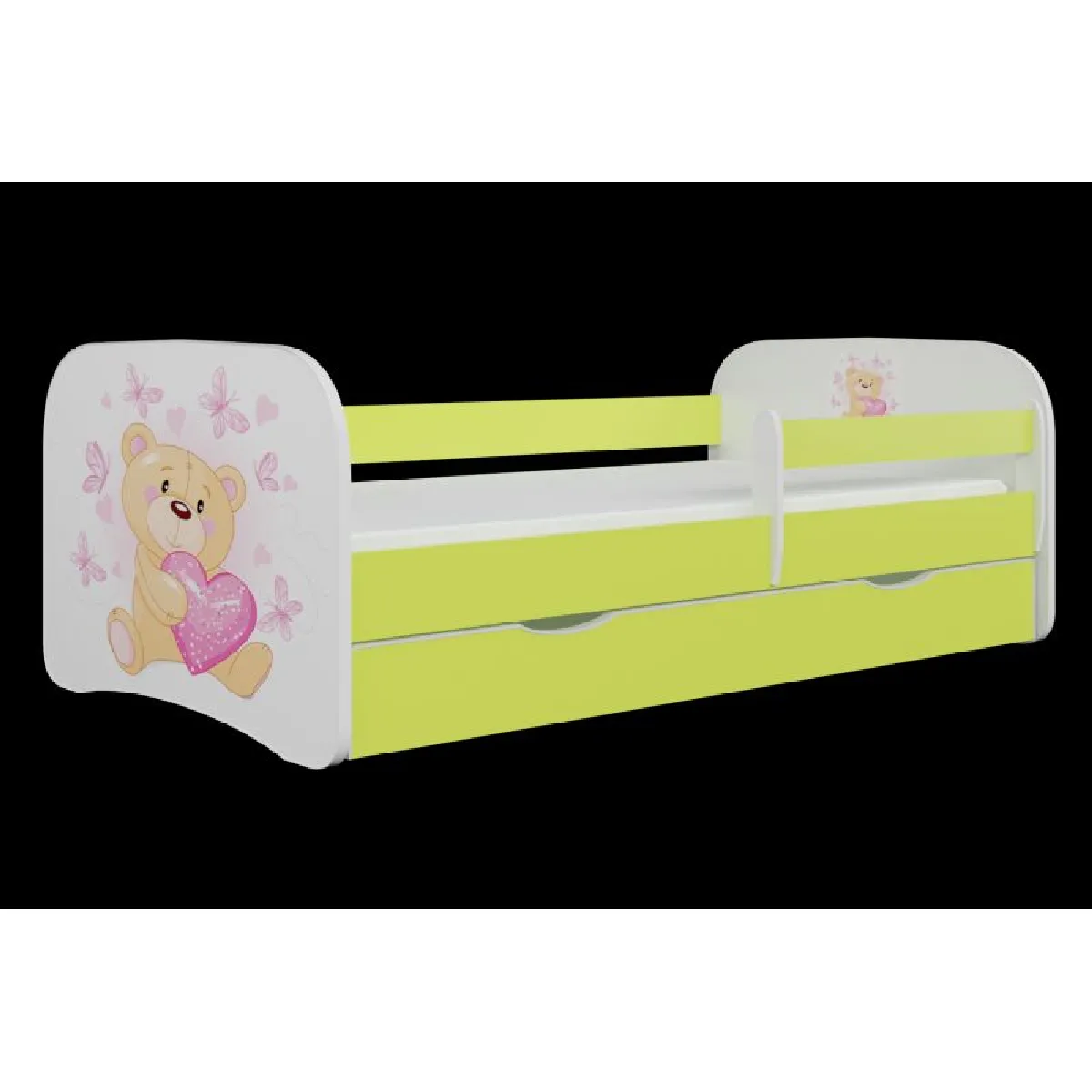 Lit bébé évolutif avec rangement - Vert