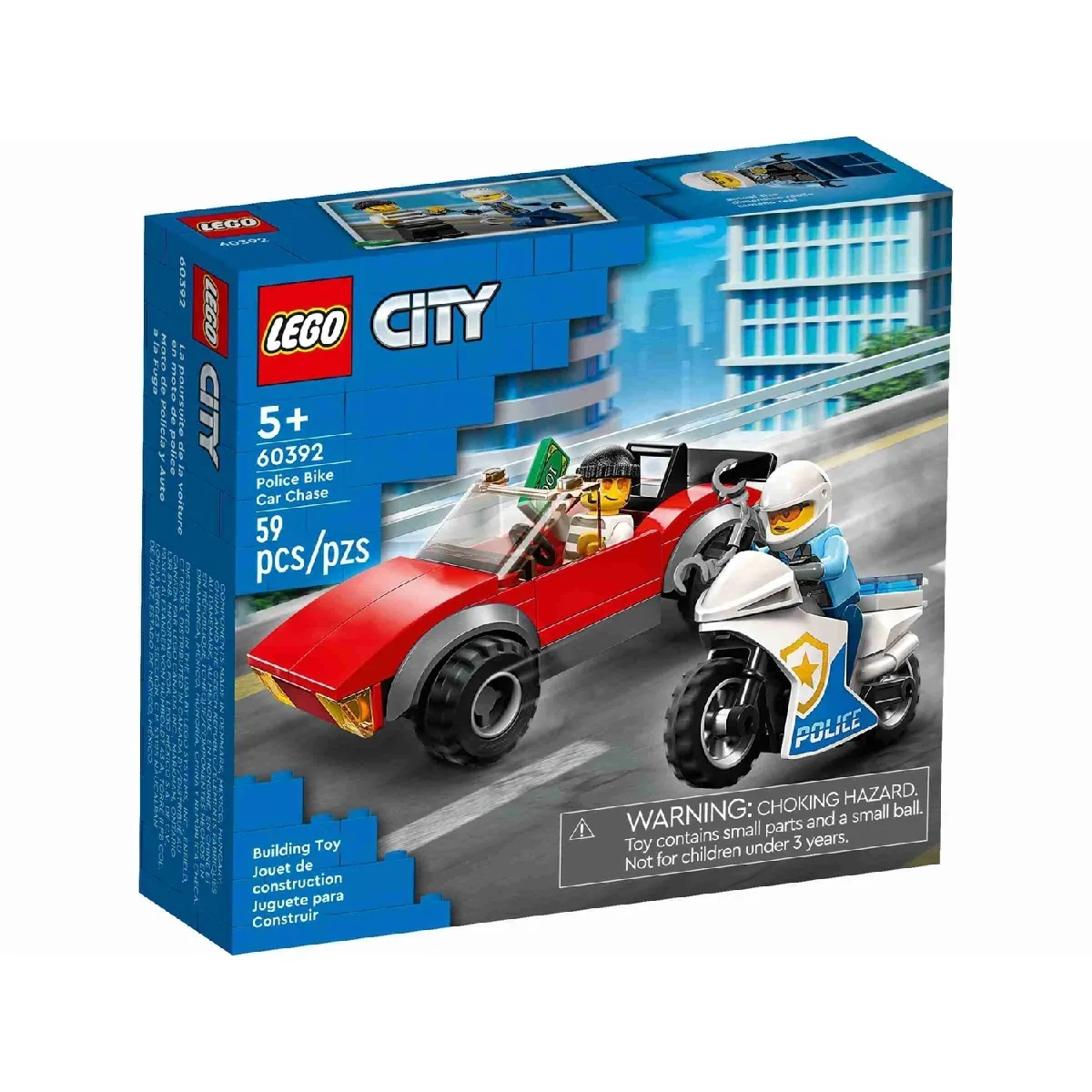 LEGO City 60392 La course poursuite de la moto de police