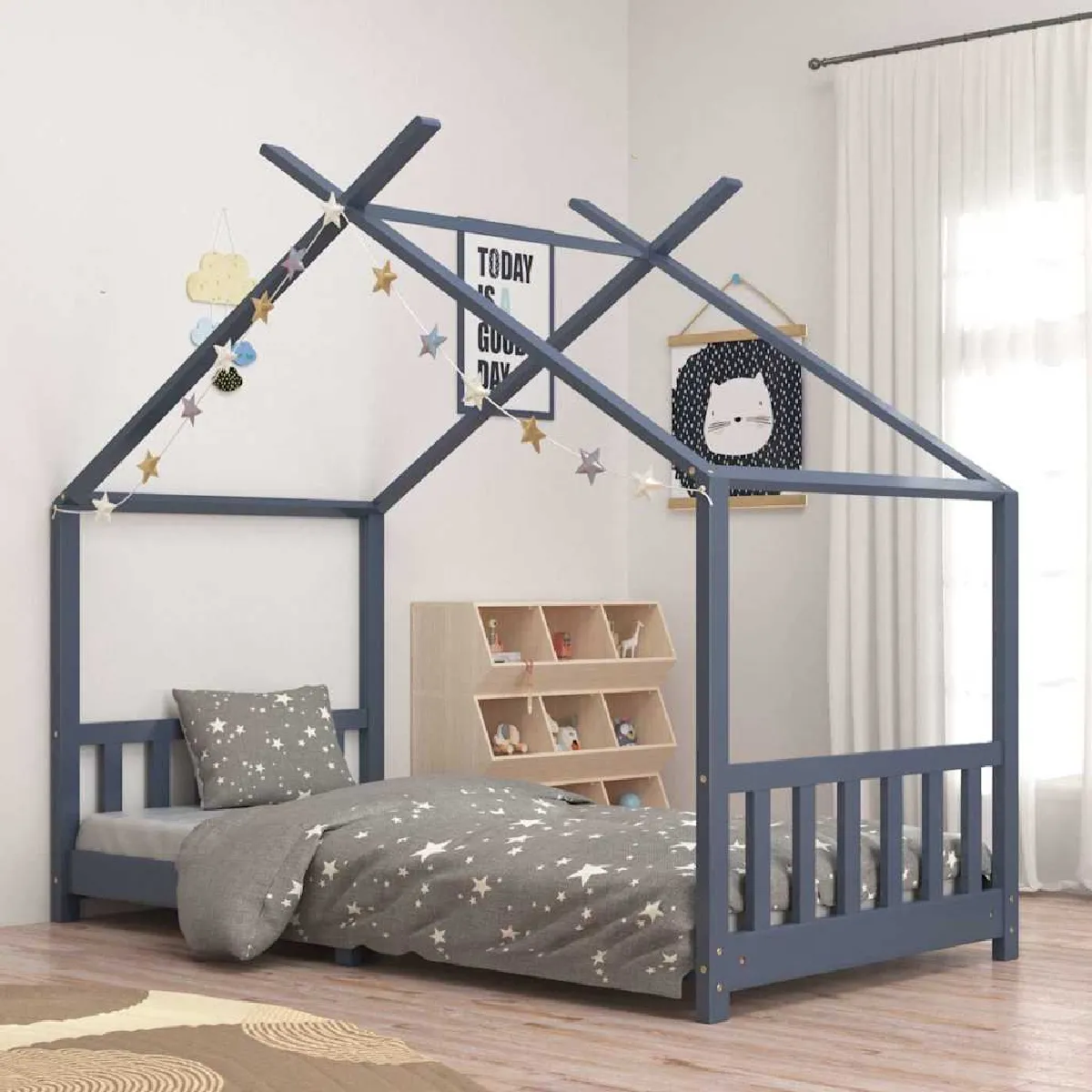 Vidaxl Gris Cadre De Lit D'enfant