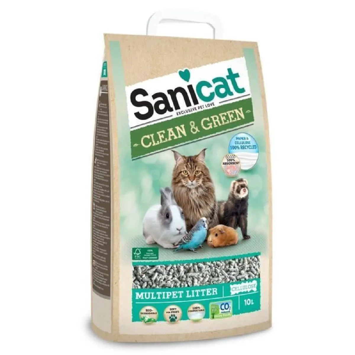 Sanicat Litiere Clean + Green 10L Sanicat Litiere Clean + Green 10L
