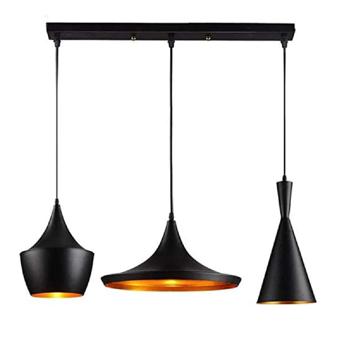 Stoex Lustre suspension industriel vintage - Noir