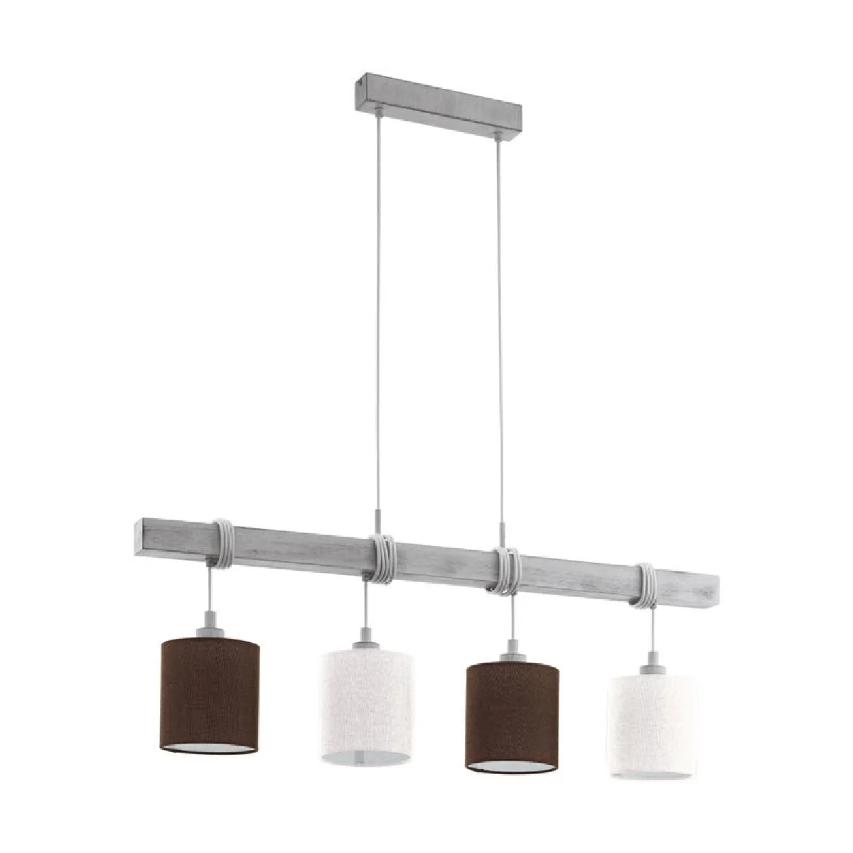 Lustre Vintage Rustique En Bois 4 Lumières GL0491 - Image 3