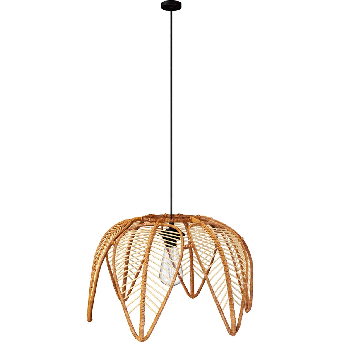 Lampe de Plafond en Rotin - Style Boho Bali - Cardenia Naturel