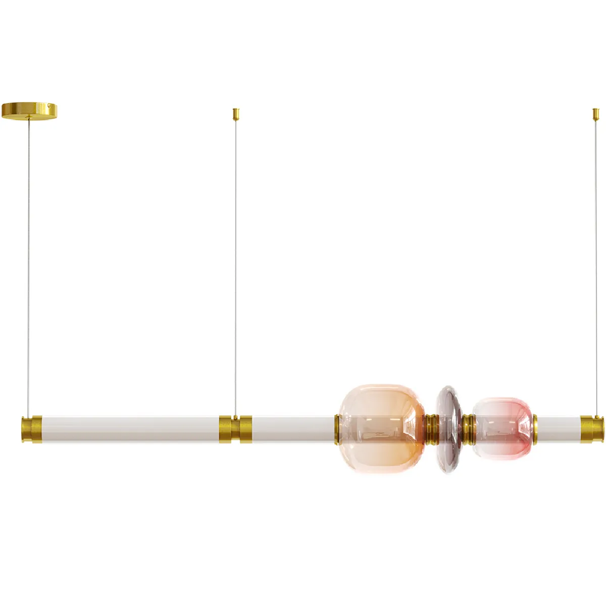 Lampe suspendue en cristal - LED - Singlen 100 CM Rose Lampe suspendue en cristal - LED - Singlen 100 CM Rose