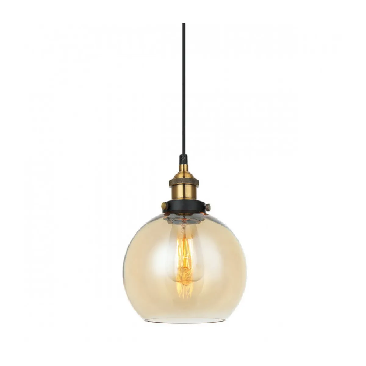Luminaire_center Suspension Cardena - Noir ambre