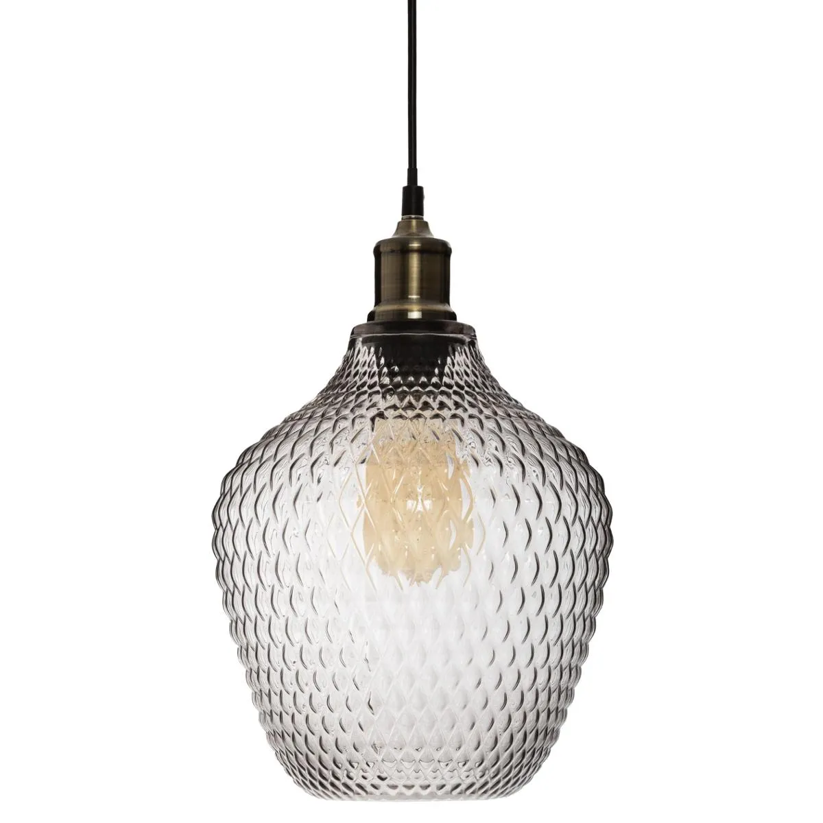 Atmosphera Gris Suspension En Verre - Fumé