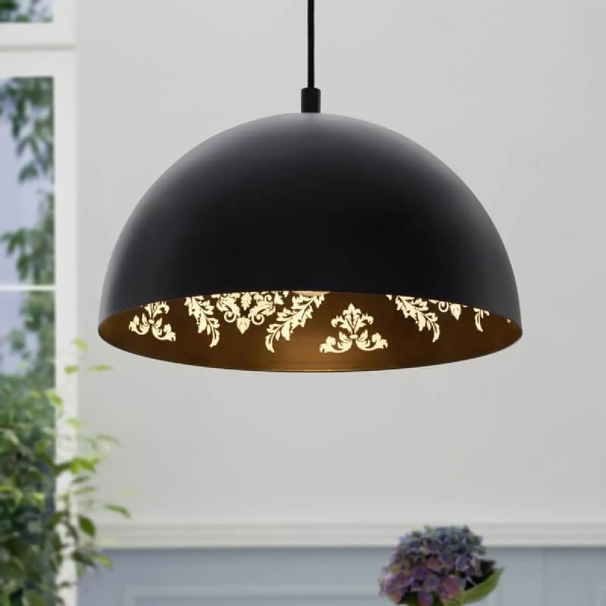 Eglo Noir Suspension Métal