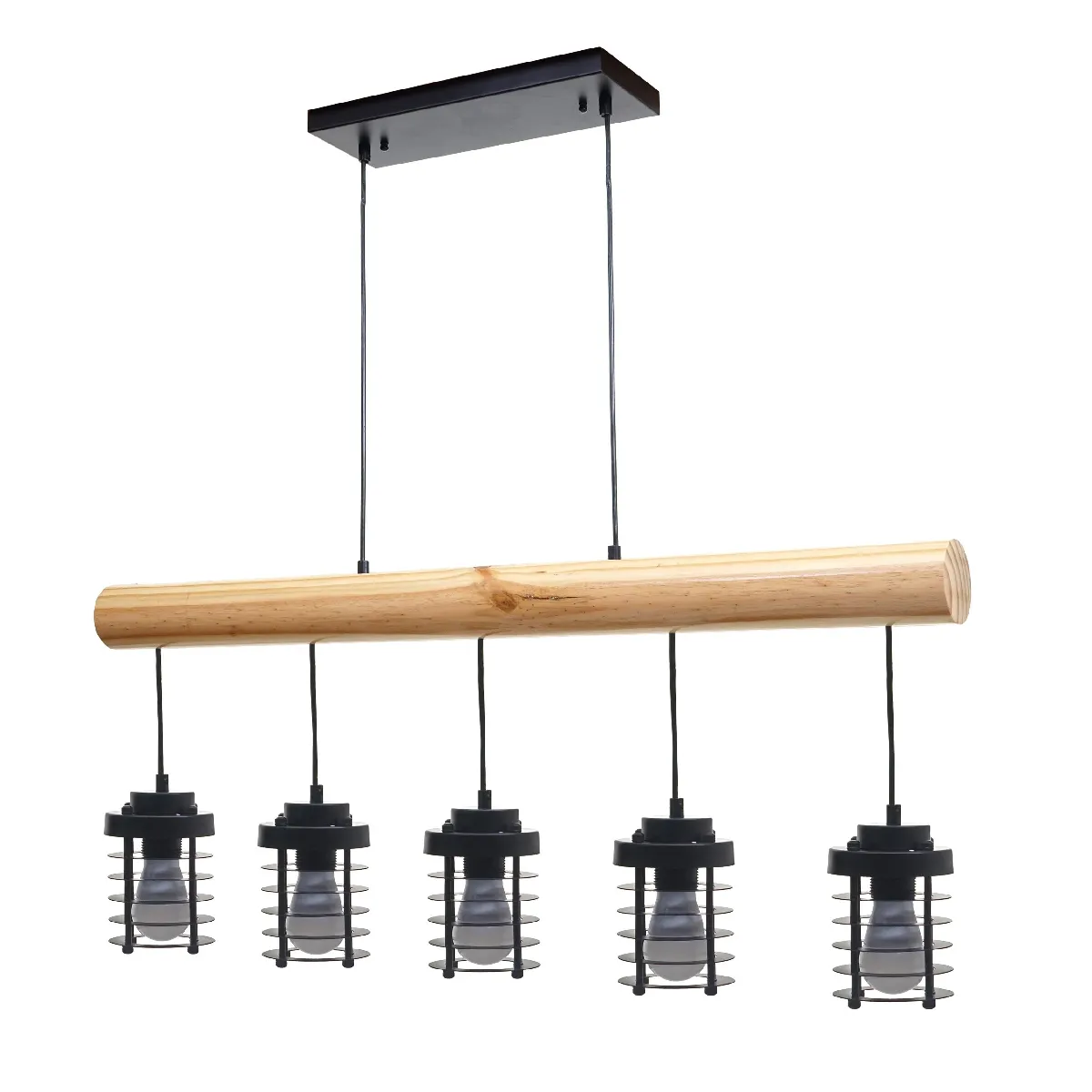 Decoshop26 Suspension 5 lampes – Noir Decoshop26 Suspension 5 lampes – Noir