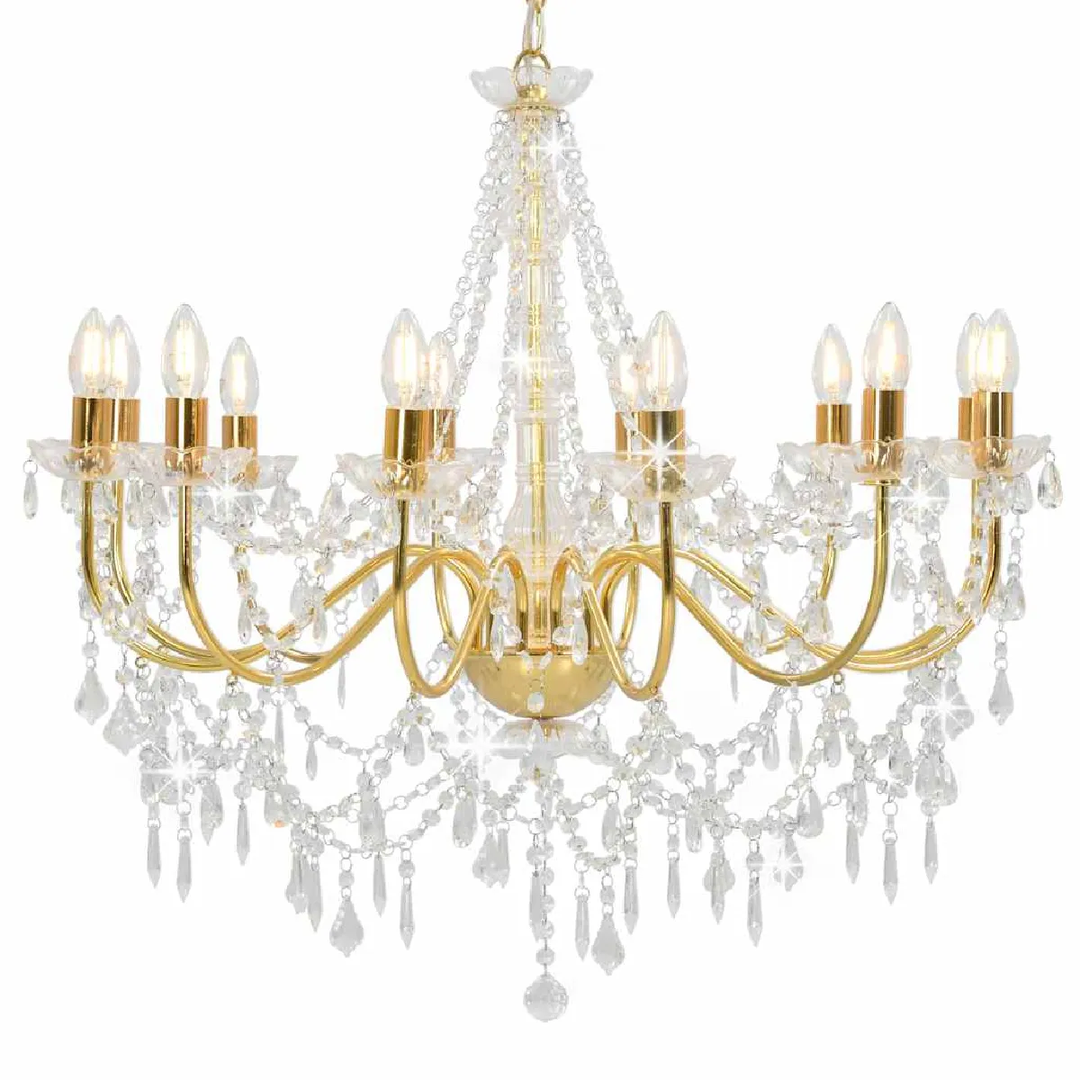 VidaXL Lustre Perles Doré