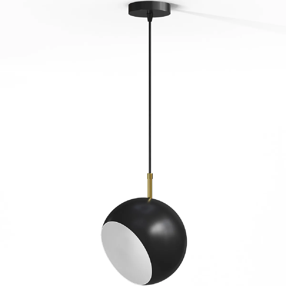 Lampe suspendue à foyer - Greba Noir Lampe suspendue à foyer - Greba Noir