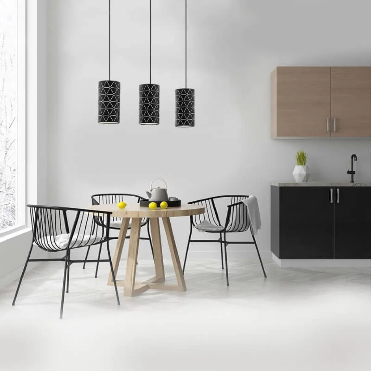 Eglo Noir Suspension Métal –