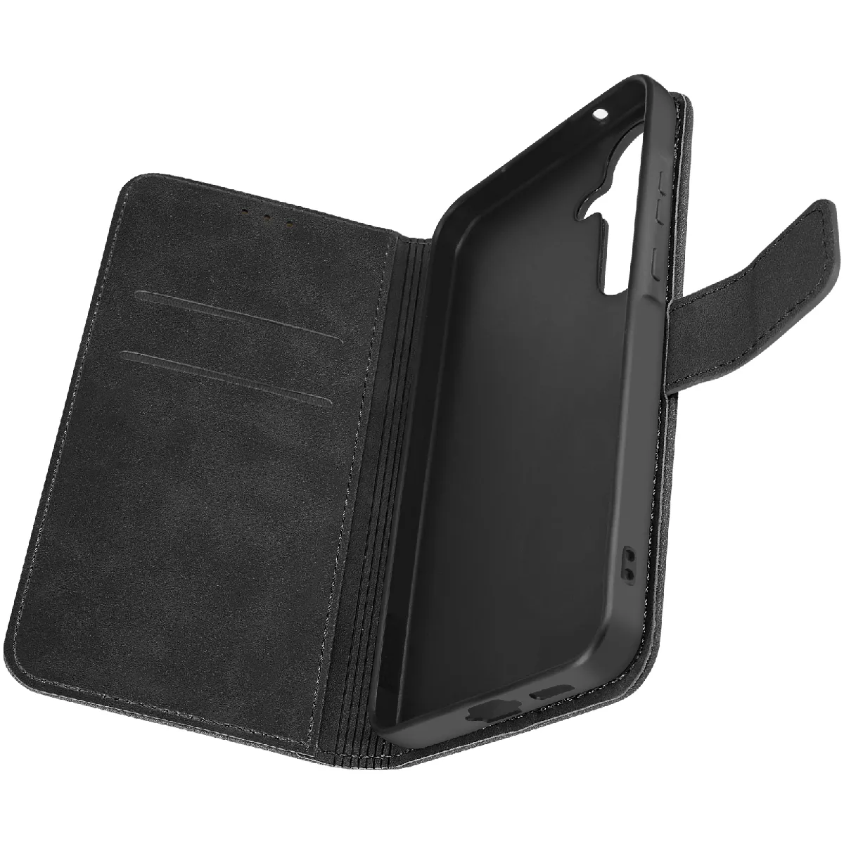 Avizar Noir Housse Pour Samsung A55 5G Portefeuille Clapet Support Vidéo