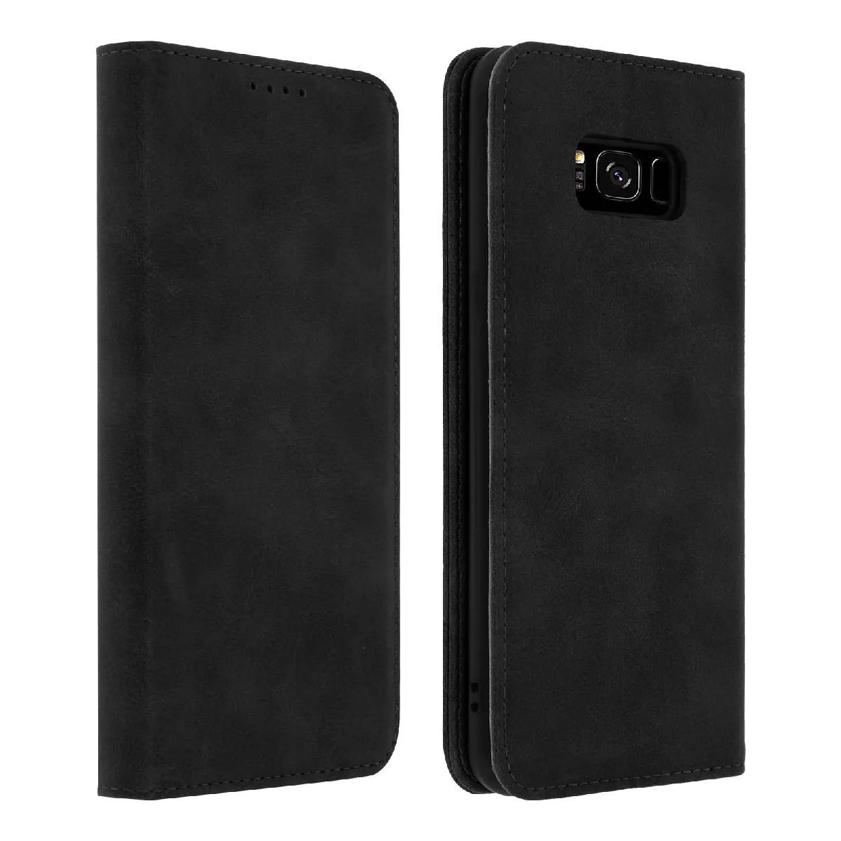 Avizar Noir Housse Pour Samsung Galaxy S8 Plus Étui Porte-Cartes Fonction Support Coque Silicone