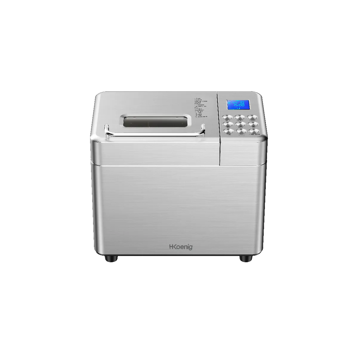 H.Koenig Machine à Pain BAKE440 15 Programmes Jusqu’à 1Kg de pain Confiture Yaourt Fonction départ différéMaintient au Chaud Distributeur céréales Cuve Amovible antiadhésive Ecran LCD