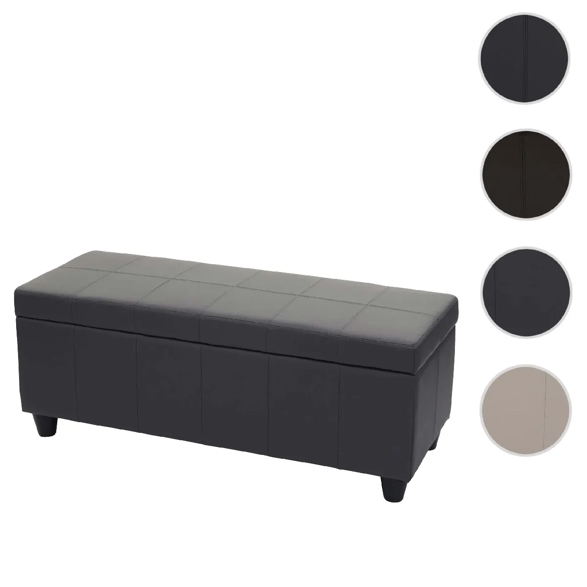 Mendler Gris Banc Coffre De Rangement Similicuir