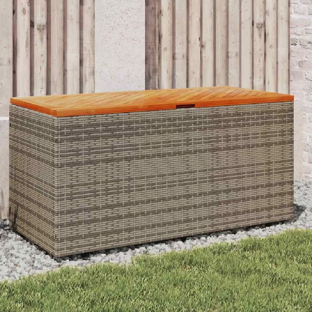 vidaXL Boîte de rangement jardin bois d'acacia et - vue 2