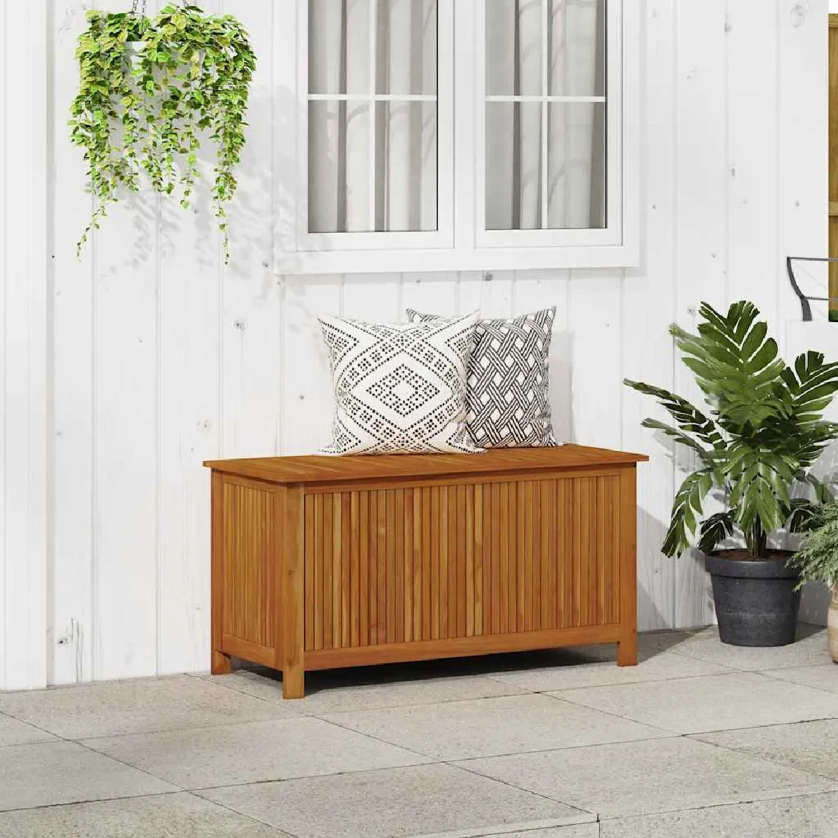Vidaxl Boîte de rangement de jardin 113x50x58 cm Bois dacacia solide 316678