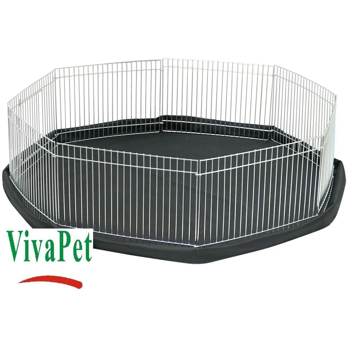 Comparer les prix de VivaPet Parc octogonal avec 8 Panneaux pour Lapin, Chiot, Hamster, Cochon d?Inde, Cochon, Chat/Chaton Argenté Petit modèle (86 cm de Large et 20,3 cm de Haut)