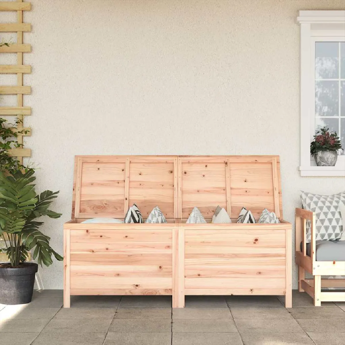 vidaXL Boîte de rangement de jardin 150x50x56 5 cm bois massif sapin 364756 - vue 2