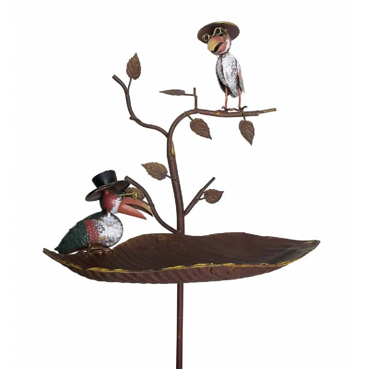 Comparer les prix de Bain à Oiseaux Abreuvoir Mangeoire Perchoir à Piquer Corbeaux en Métal 20x41x128cm