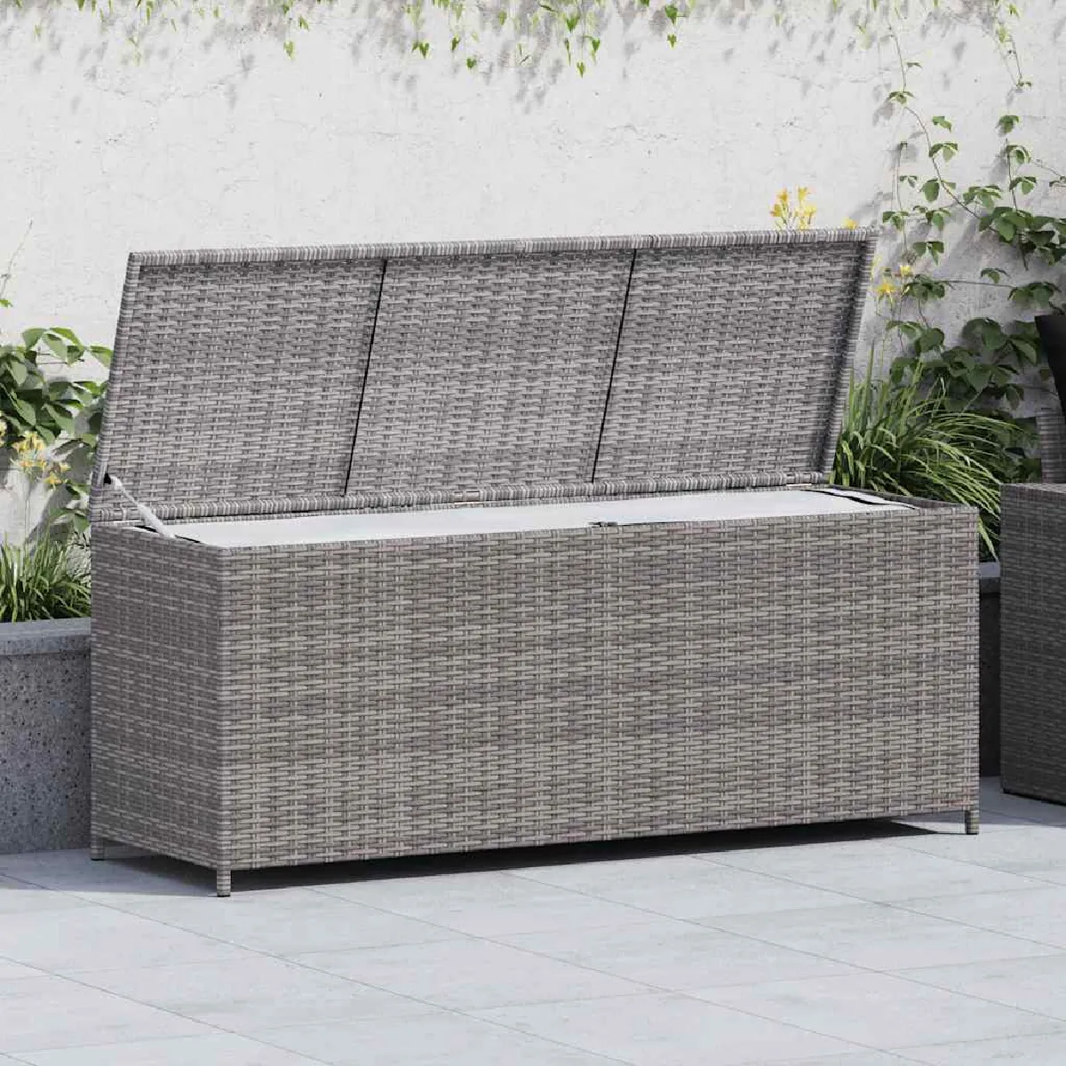 vidaXL Boîte de rangement de jardin 150x50x60 cm Résine tressée - vue 2