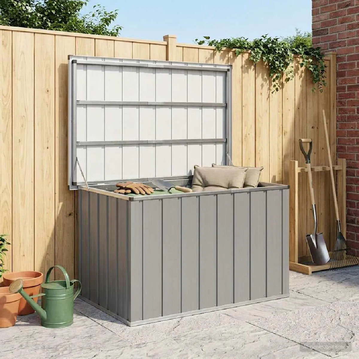 Vidaxl Boîte de rangement Gris - vue 2