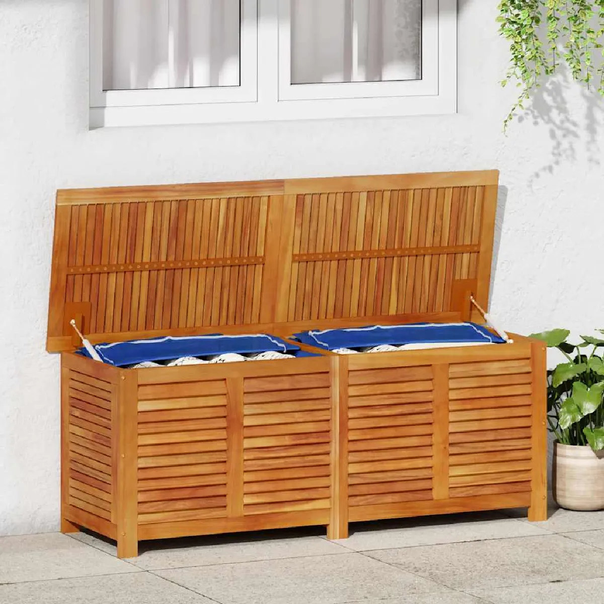 Boîte de rangement VIDAXL 150x50x56cm Bois d'acacia Durable Résistant à 'eau - vue 2