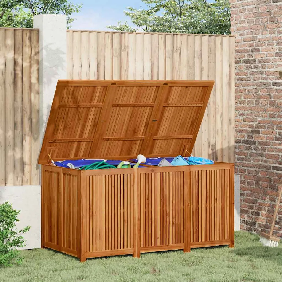 vidaXL Boîte de rangement de jardin 75x75x58 cm bois massif dacacia 319706 - vue 6