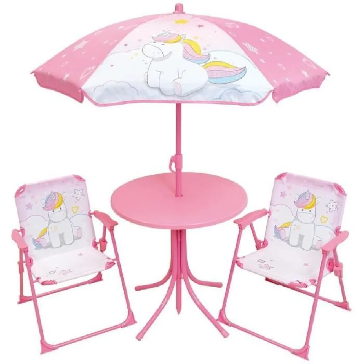 Fun house salon de jardin licorne - Rose