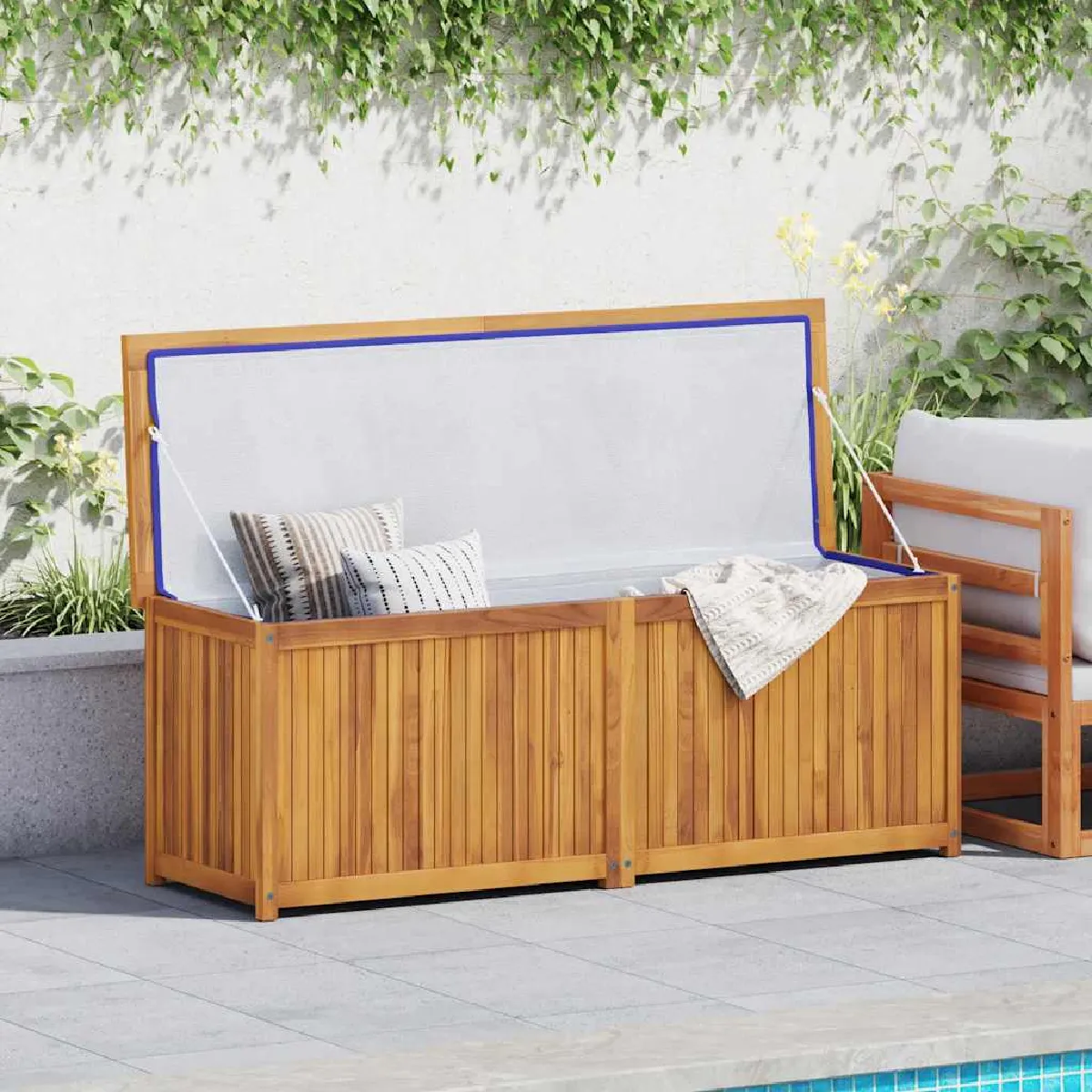 vidaXL Boîte de jardin 150x50x55 cm Bois massif de teck - vue 2