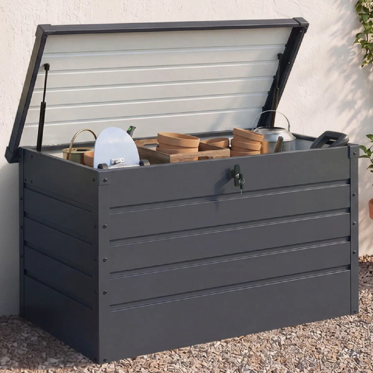 IDMARKET MARKET Coffre ext&eacute;rieur - Gris